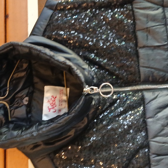 Justice Black Jacket with Silver Zipper And Seaqwins - Picture 1 of 5